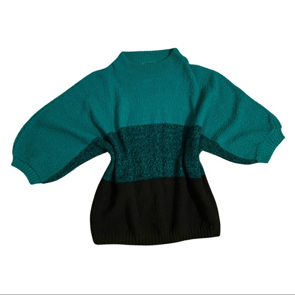 Sweaters - Ombré Teal Stripe Sweater